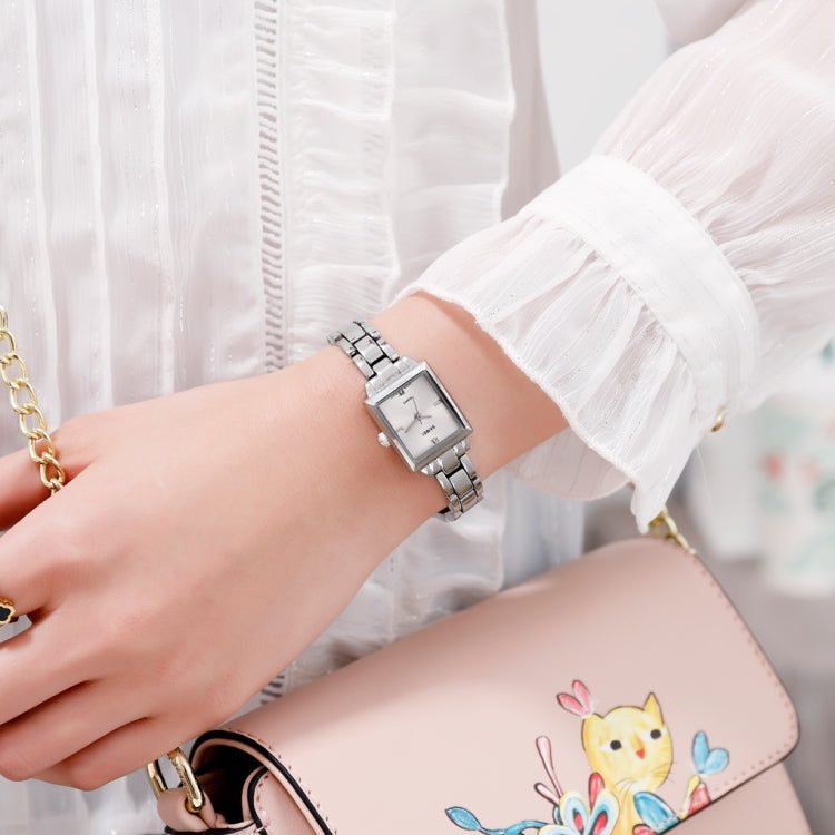 SKMEI 1407 Business Fashion Watch with Diamonds Delicate and Elegant Square Zinc Alloy Quartz Watch for Women
