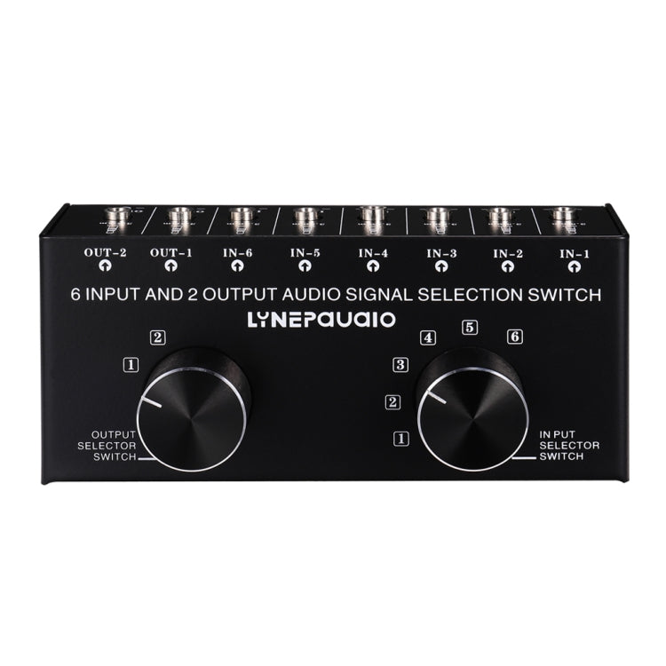 B027 6 input 2 output or 2 input 6 output audio signal source selection switcher 3.5mm interface