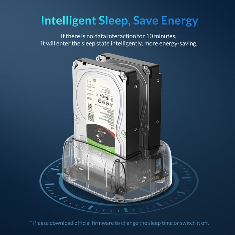 ORICO 6239C3 2.5/3.5inch 2 Bay Transparent Type-C Hard Drive Dock