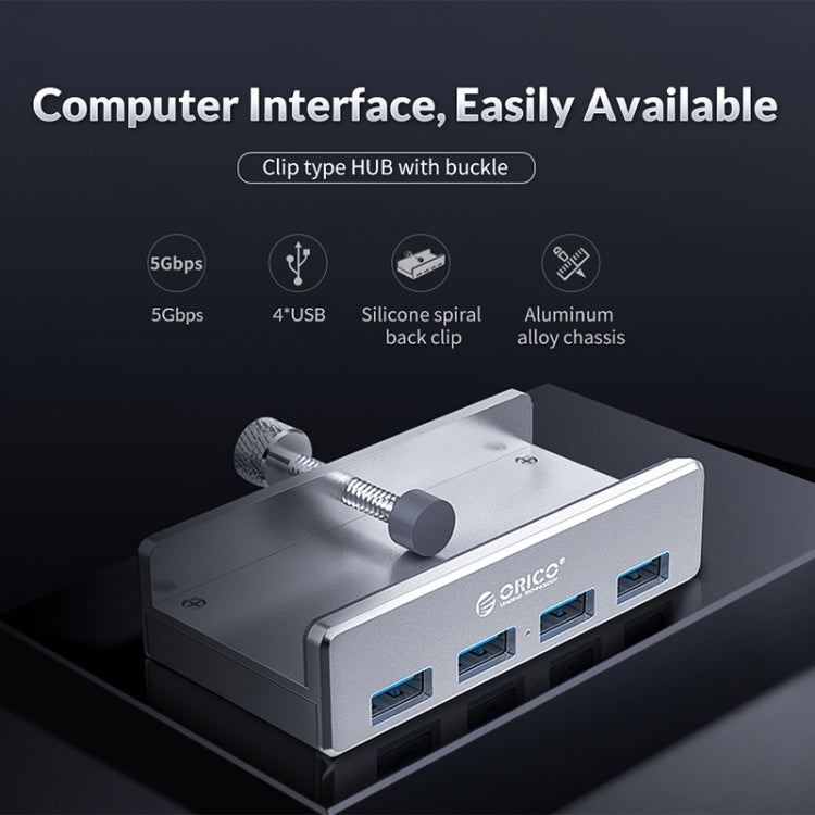 ORICO  MH4PU-P Aluminum Alloy 4 Port USB3.0 Clip-type HUB