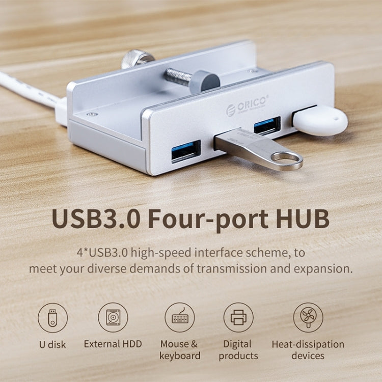 ORICO  MH4PU-P Aluminum Alloy 4 Port USB3.0 Clip-type HUB