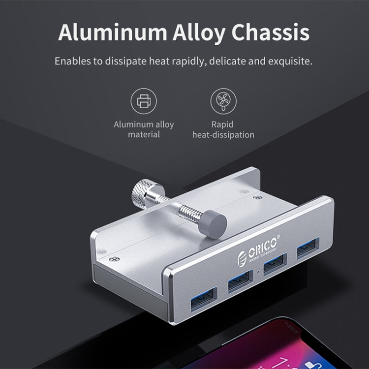 ORICO  MH4PU-P Aluminum Alloy 4 Port USB3.0 Clip-type HUB