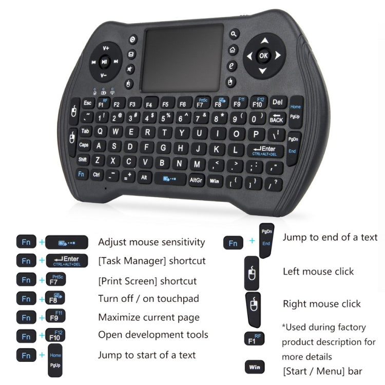 MT10 Fly Air Mouse 2.4GHz Mini Wireless Keyboard Multifunction Keyboard Fly Air Mouse