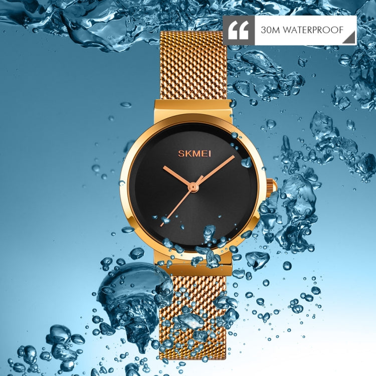 Skmei 1595 Fashion Elegant Scale Free Steel Mesh Belt Women's Watch Waterproof Business Student Quartz Watch Female