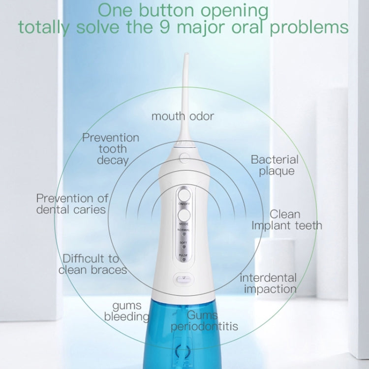 Wireless Water Floss Cleaner Portable 1400mAh USB-Rechargeable Water Flosser IPX7 Waterproof Oral Irrigator, Water Tannk Capacity: 300ML