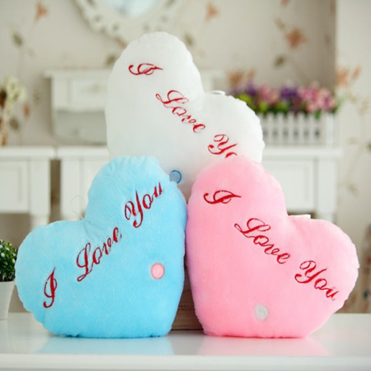 Heart Shaped English Letter Pattern Glowing Light Plush Pillow Toy Cushion