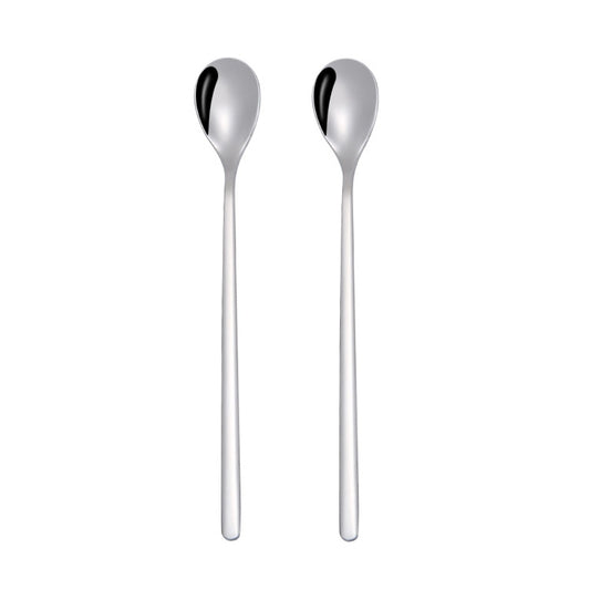 2 PCS Stainless Steel Spoon Creative Coffee Spoon Bar Ice Spoon Gold Plated Long Stirring Spoon