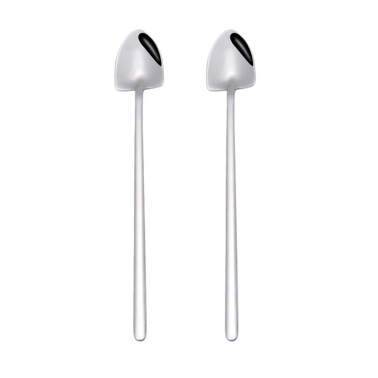 2 PCS Stainless Steel Spoon Creative Coffee Spoon Bar Ice Spoon Gold Plated Long Stirring Spoon, Pointed Spoon Silver, Square Spoon Silver, Round Spoon Gold, Pointed Spoon Gold, Square Spoon Gold, Pointed Spoon Rose Gold, Square Spoon Rose Gold