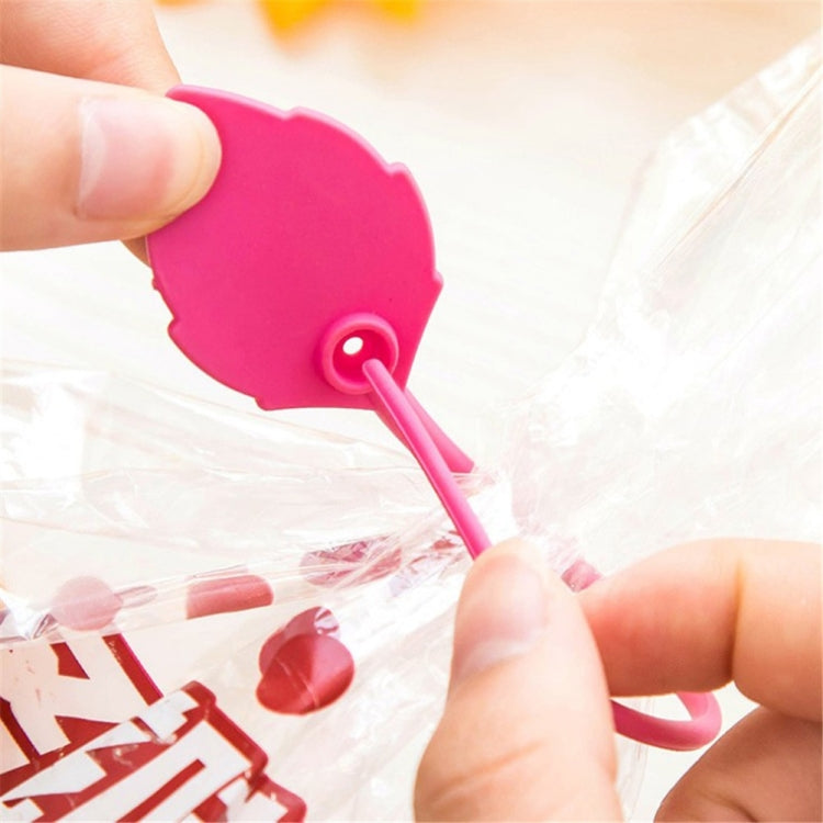 20 PCS Environmental Protection Silicone Plastic Bag Sealing Clip Food Bag Bundle Cable Tie, Random Color Delivery