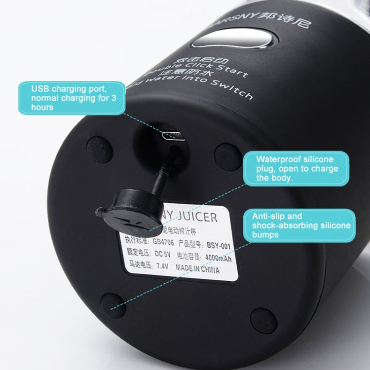 Multifunctional Juicer Rotatory Extractor Cup Portable USB Charge Juicer Blender with 6 Blades