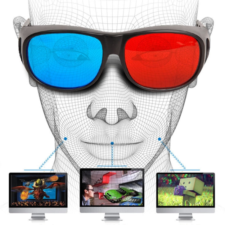 Red Blue 3D Glasses Anaglyph Framed 3D Vision Glasses for Game Stereo Movie Dimensional Glasses Plastic Glasses