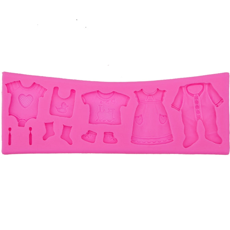 2 PCS Baking Mold Baby Shoes Fondant Cake Mold Kid Clothes Silicone DIY Chocolate West Point Mold