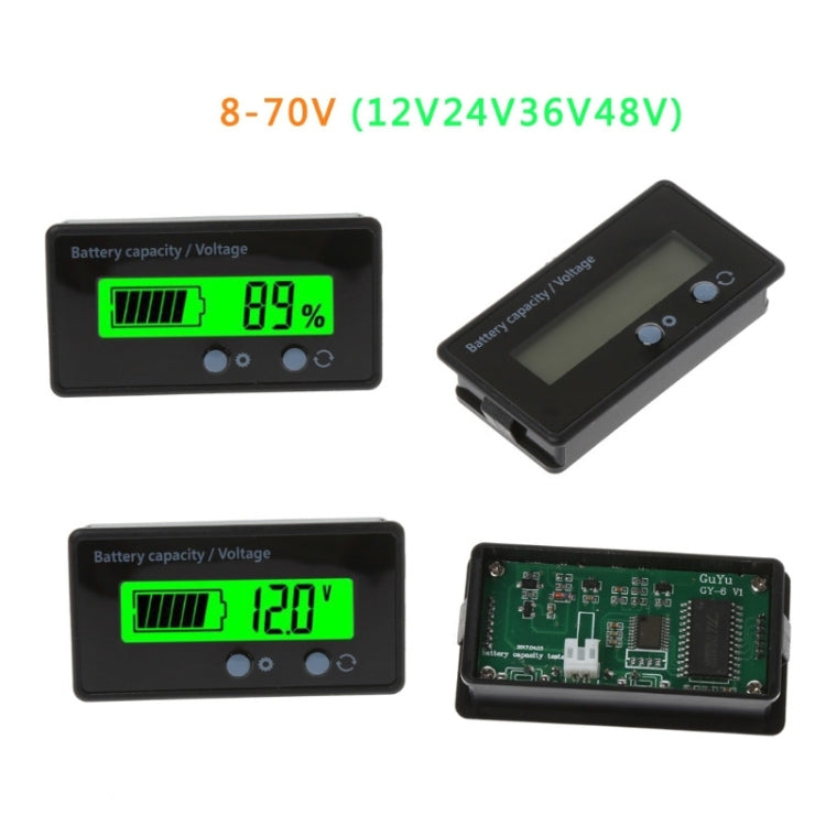 GY-6S 12V Lead-acid Battery Power Meter Lithium Battery Capacity Indicator Display Tester Percentage Voltmeter