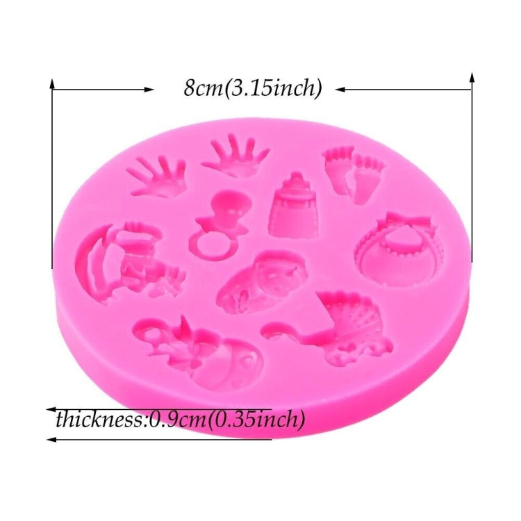 2 PCS Baby Hand Foot Shape DIY Mold Fondant Silicone Cake Chocolate Mold Baking Tool