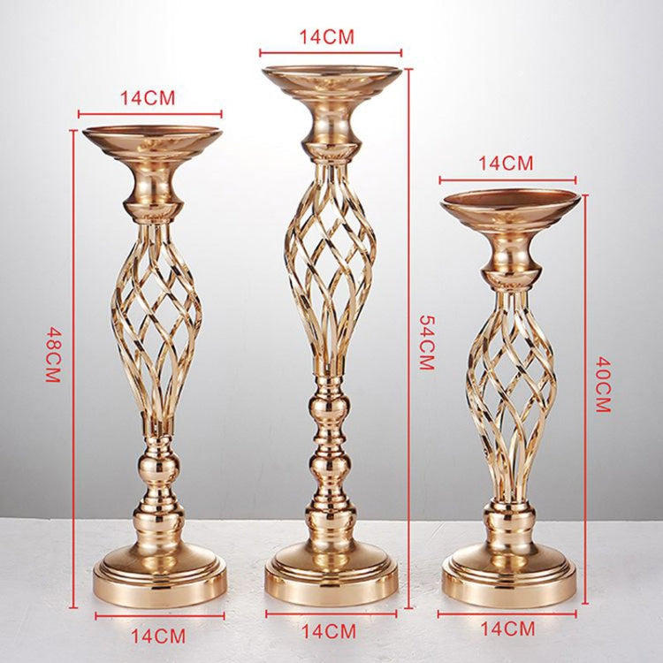 Gold Plated Wrought Iron Candlestick Window Wedding Props Decoration