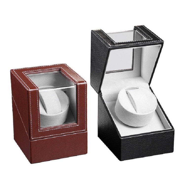 Leather Single Watch Box Electric Motor Watch Shaker Automatic Watch Shaker ，US Plug