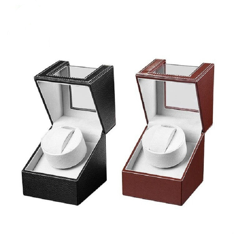 Leather Single Watch Box Electric Motor Watch Shaker Automatic Watch Shaker ，US Plug