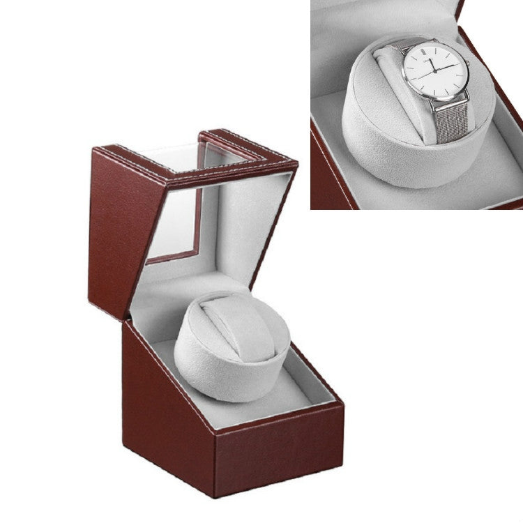 Leather Single Watch Box Electric Motor Watch Shaker Automatic Watch Shaker ，US Plug