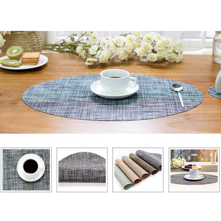 PVC Oval Shape Dining Table Mat Heat Insulation Non-Slip Placemats Disc Bowl Tableware Pads