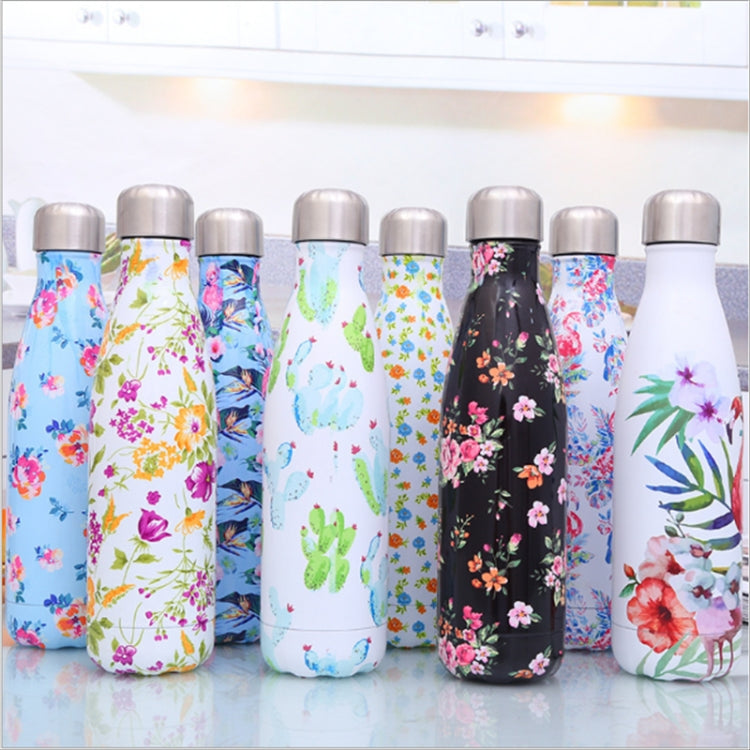 Animals Plants Pattern Thermal Cup Vacuum Flask Heat Water Bottle Portable Stainless Steel Sports Kettle