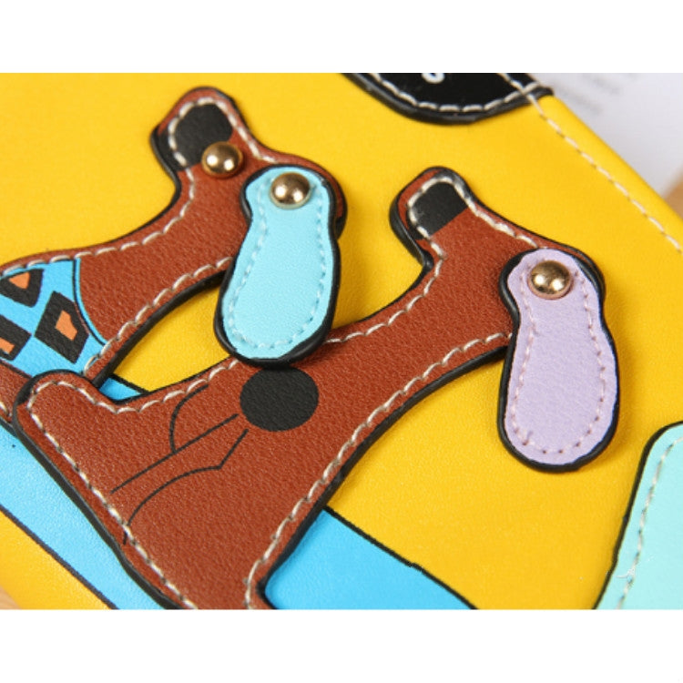 Cute Stitching Puppy Zipper Wallet Long Clutch Bag Ladies Wallet