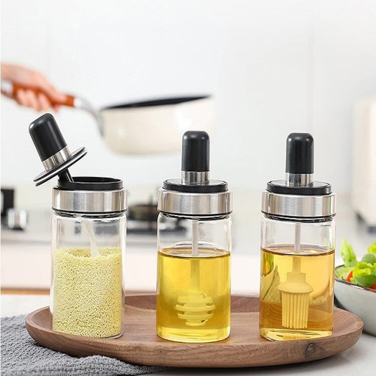 Kitchenware Seasoning Jar Spoon Cover Integrated Sealing Moisture-proof Cruet