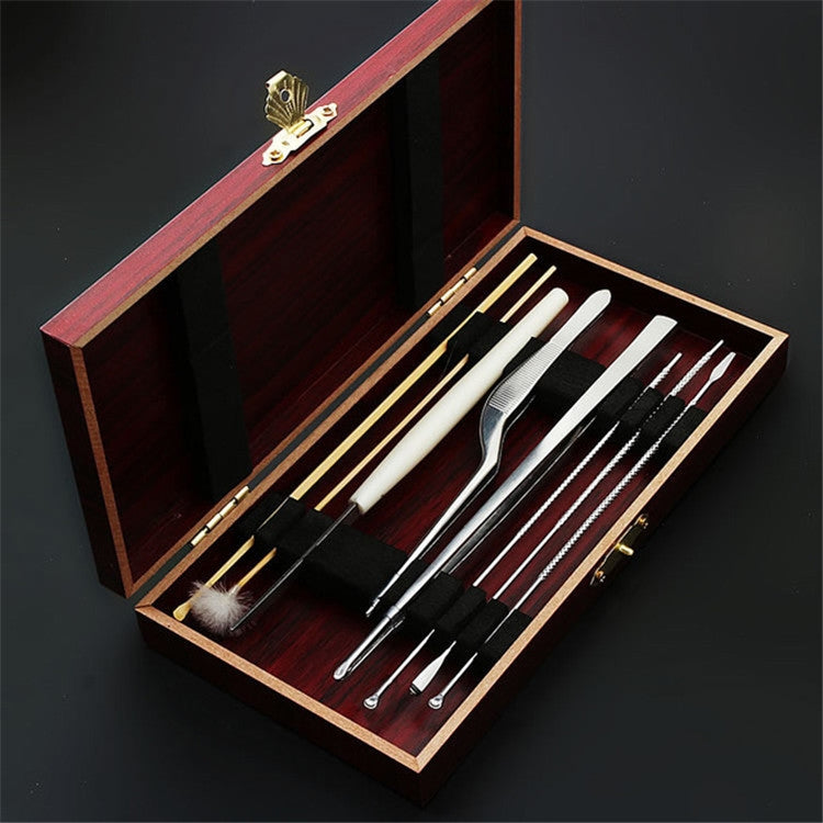 8-in-1 Wooden Box Ear Picking Tool Set