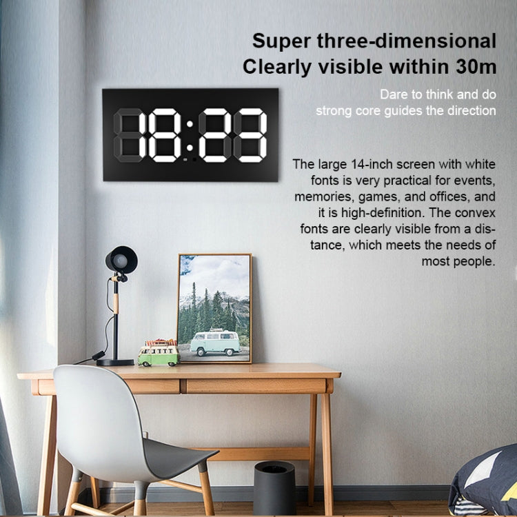 Creative Wall Clock Alarm Clock Simple Remote Control Perpetual Calendar Electronic Clock US Plug