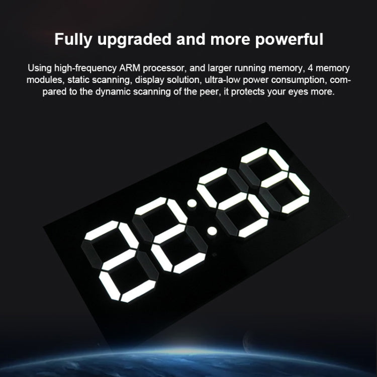 Creative Wall Clock Alarm Clock Simple Remote Control Perpetual Calendar Electronic Clock US Plug