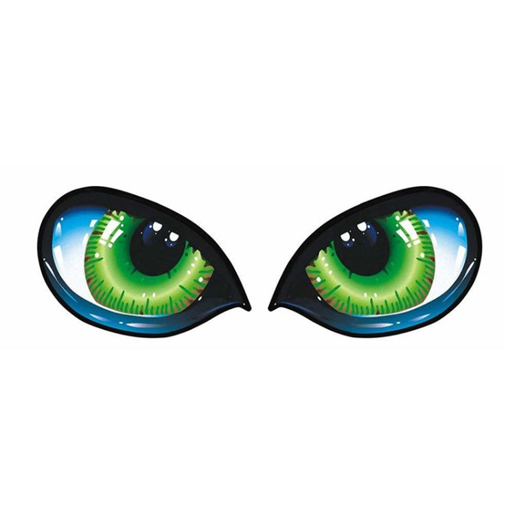 5 Pairs D 601 3D Stereo Reflective Cat Eyes Car Sticker Car Auto Side Fender Eye Stickers Adhesive Creative Rearview Mirror Decal, 12x7.5cm