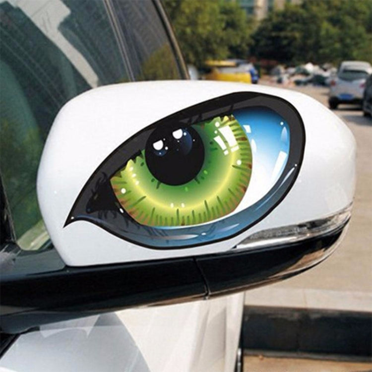 5 Pairs D 601 3D Stereo Reflective Cat Eyes Car Sticker Car Auto Side Fender Eye Stickers Adhesive Creative Rearview Mirror Decal, 12x7.5cm