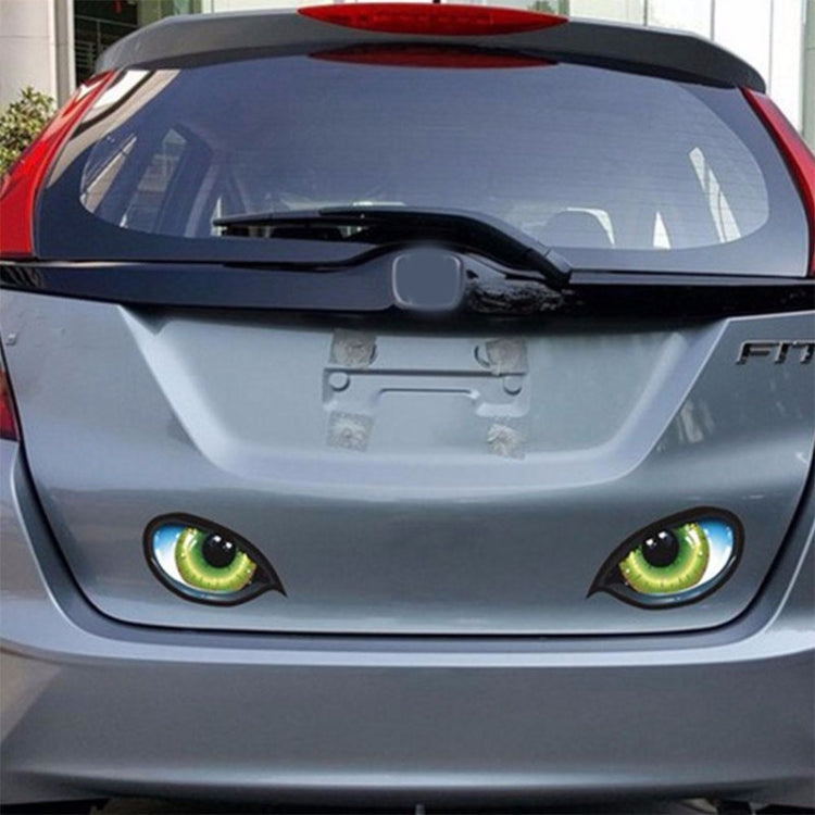5 Pairs D 601 3D Stereo Reflective Cat Eyes Car Sticker Car Auto Side Fender Eye Stickers Adhesive Creative Rearview Mirror Decal, 12x7.5cm