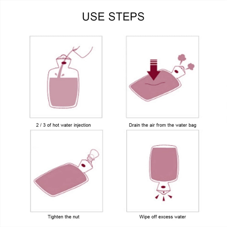 Hot Water Bottle Solid Color Knitting Cover (Without Hot Water Bottle) Water-filled Hot Water Soft Knitting Bottle Velvet Bag