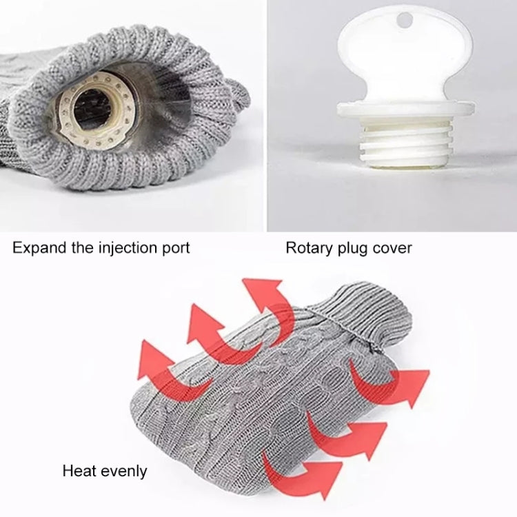 Hot Water Bottle Solid Color Knitting Cover (Without Hot Water Bottle) Water-filled Hot Water Soft Knitting Bottle Velvet Bag