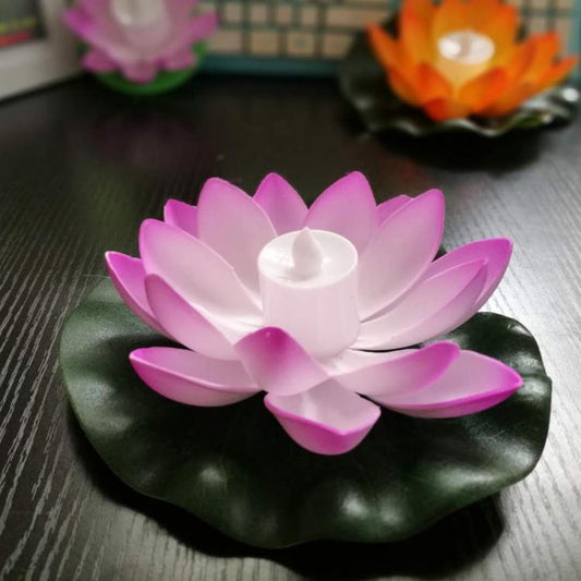 3 Color LED Flood Light Artificial Lotus Floating Flower Shape Lamps For Outdoor Swimming Pool Wishing Party