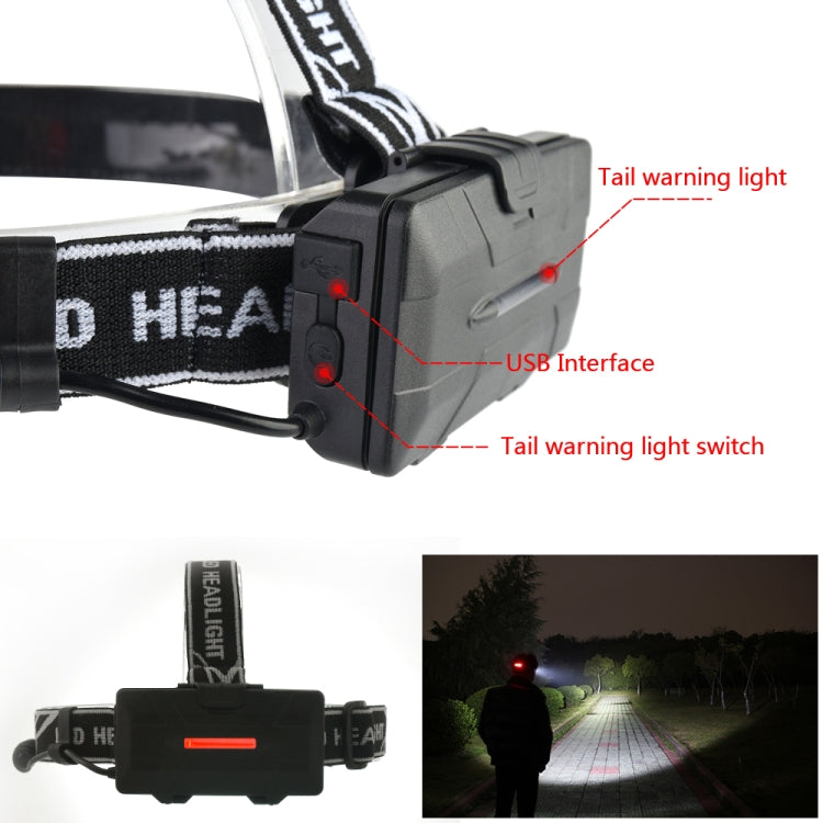 300-400LM 4 x XML-T6 + 2 x COB + 2 x Red LED Head Lamp Flashlight Torch Lantern