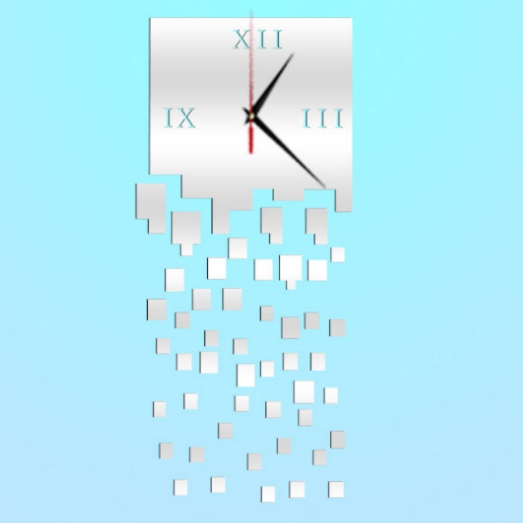 Mirror Clock Personality Wall Clock Three-dimensional Wall Decoration Mosaic Wall Clock