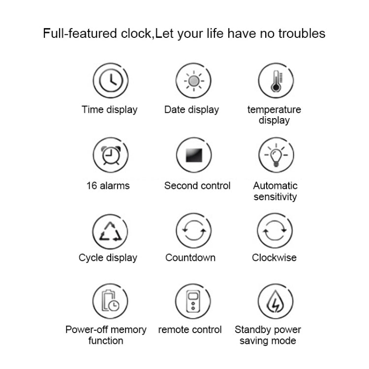 Multifunctional LED Wall Clock Creative Digital Clock