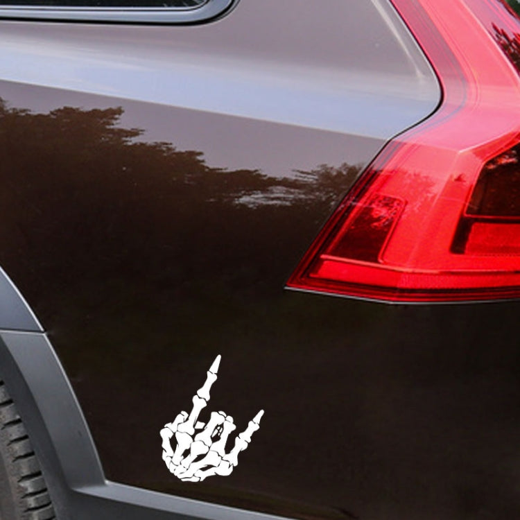 10 PCS QYPF Skull Finger Pattern Car Sticker Vinyl Decoration, Size: 13x18cm