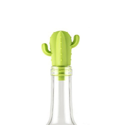 7 PCS Creative Cactus Silicone Wine Bottle Stopper + Wine Glass Marker Set