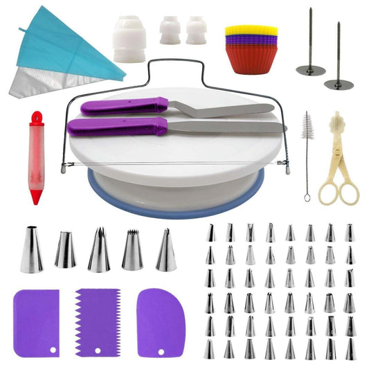 106 in 1 Cake Turntable Set Stainless Steel Decorating Mouth Cake Decorating Baking Tool