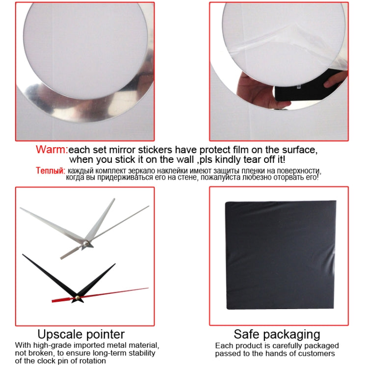 3D Stereo Decorative Clock Acrylic Digital Mirror Wall Sticker Wall Clock