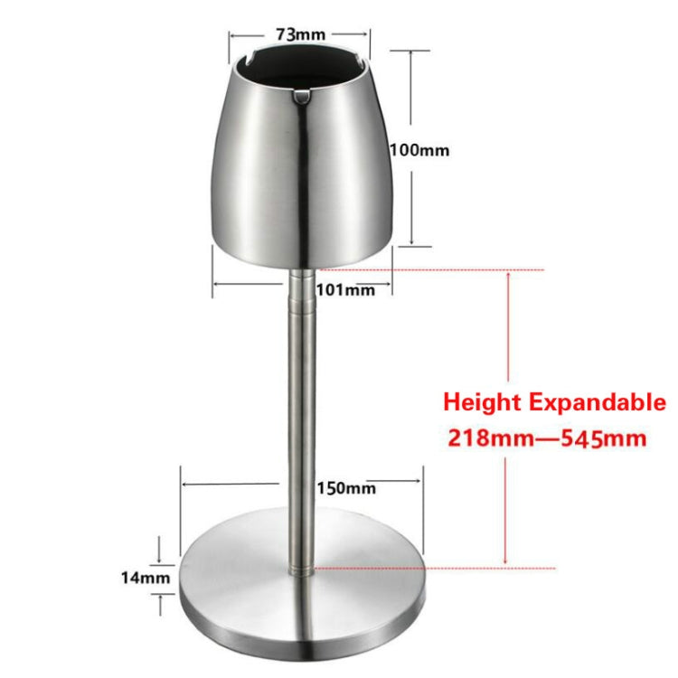 Telescopic Thickened Stainless Steel Windproof Ashtray