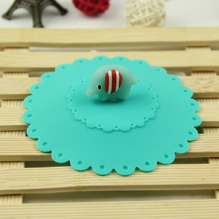 Cartoon Elephant Dustproof and Leakproof Silicone Cup Lid