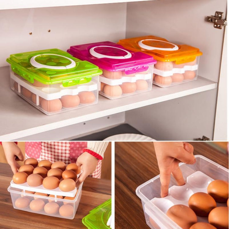 Portable 2 Layers 24 Slots PP Plastic Egg Holder Storage Case Box