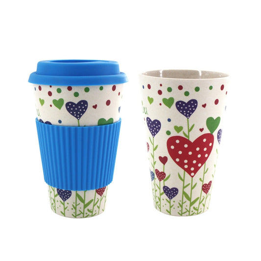 400ML Reusable Bamboo Fibre Coffee Cups Silicone Eco Friendly Travel Coffee Mugs