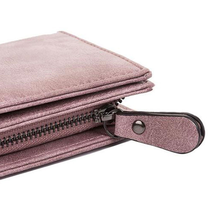 Fashion Ladies Zipper Long Dull Polish Retro PU Leather Wallet Clutch Coin Purse