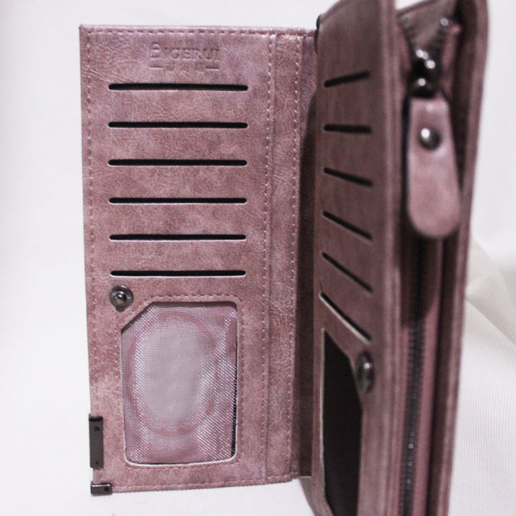 Fashion Ladies Zipper Long Dull Polish Retro PU Leather Wallet Clutch Coin Purse