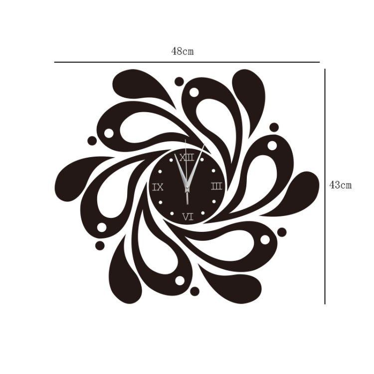 Home Crystal Acrylic Quartz Mirror Clock Jewelry Clock Petal Pattern Clock