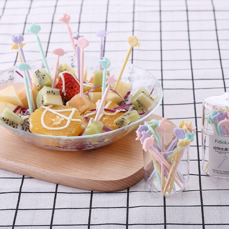 Creative Animal Cartoon Fruit Cake Fork Sign, Random Color Delivery
